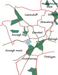 Map of Carnteel based on Griffith's Valuation