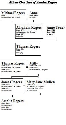 Skeleton family tree of the Rogers family of Killyman