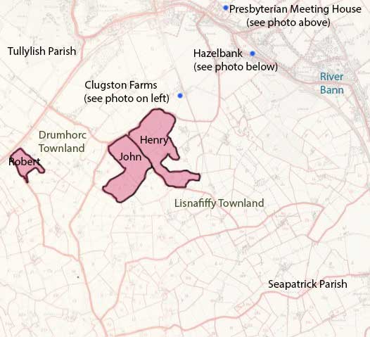 Map of Lisnafiffy townland from Griffith