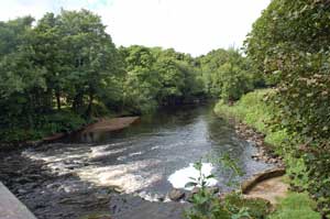 Photograph of River Roe from footbridge in Carrick